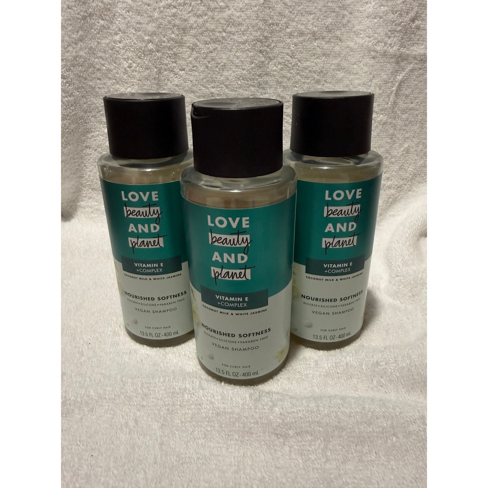Love Beauty and Planet Nourished Softness Vitamin E Shampoo 13.5oz 3 Pack Vegan